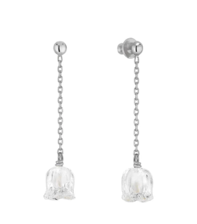 BOUCLES D'OREILLES MUGUET PENDANTES - LALIQUE